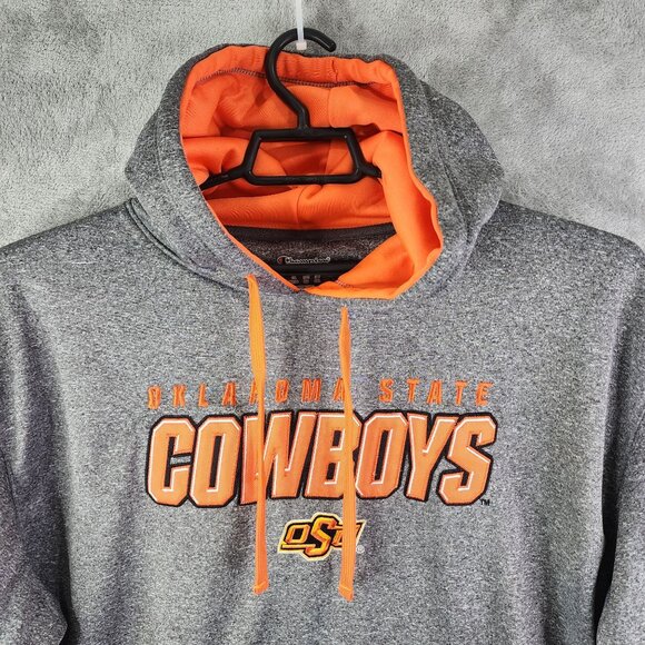 Mens Gray & Orange Champion Hoodie Sweatshirt Oklahoma State Cowboys Size XL - Picture 4 of 10